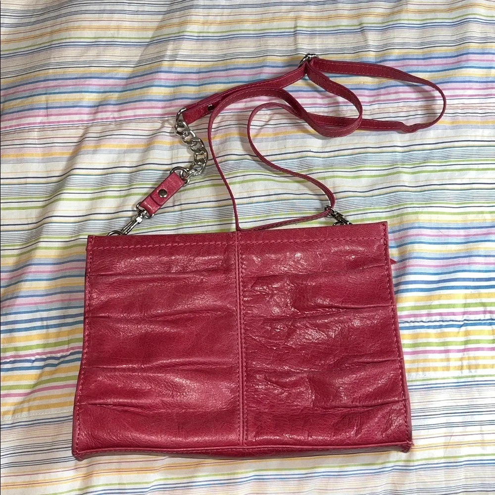 The Sak Pink Pleated Red Leather Shoulder‎ Bag GUC